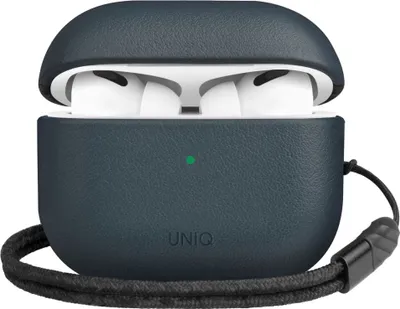 Produktbild von Uniq Terra Echtlederhülle für Airpods 3 - Blau