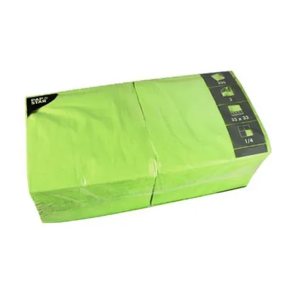 Produktbild von Papstar Servietten, 3-lagig 1/4-Falz 33 cm x 33 cm apfelgrün, 4 x 250 Stück