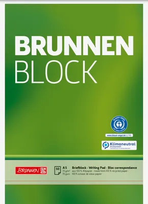 Produktbild von BRUNNEN 105241601 Block „BRUNNEN-Block“ Recycling A5 unliniert