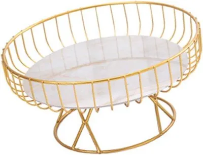 Zdjęcie produktu dla Miska na owoce Holle - Złota miska na owoce - Praktyczna i elegancka taca na owoce - Złota - Minimalistyczny design - Idealna do dekoracji - ...