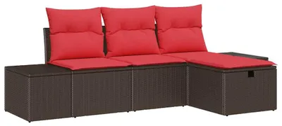 Obrázek produktu pro vidaXL Zahradní sedací souprava, 4 kusy, polyratan