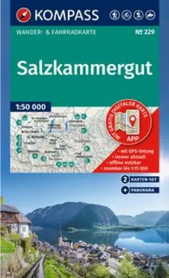 Produktbild von KOMPASS Wanderkarten-Set 229 Salzkammergut (2 Karten) 1:50.000
