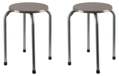 Produktbild von Stapelhocker cappuccino 2er-Set Stapelstuhl Partyhocker Gästehocker Sitzhocker