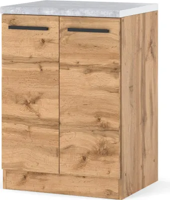 Zdjęcie produktu dla Szafka Kuchenna Stojąca Drewniana Z Blatem Modułowa Blande 60Cm Dąb Wotan