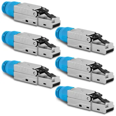 Produktbild von Netzwerkstecker Cat8 CAT8.1 RJ45 Stecker 6x Steckverbinder werkzeuglos geschirmt