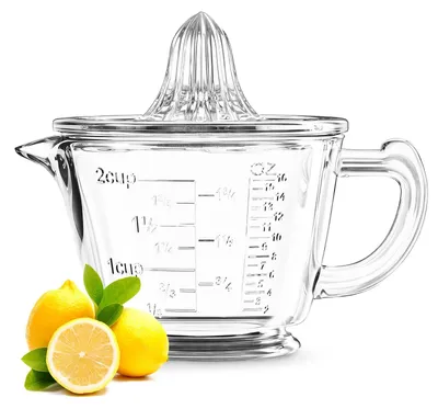 Glas-Zitruspresse 2-in-1 mit Messbecher 500 ml, BPA-frei