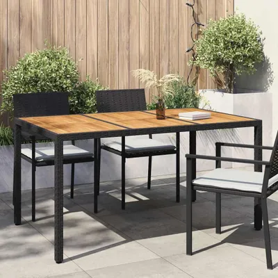 Produktbild von Gartentisch Schwarz 150 x 90 x 75 cm Poly-Rattan - Gartentische DE714