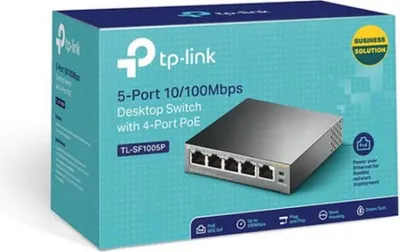 Produktbild von TP-Link Switch 5x FE TL-SF1005P (4xPOE+/58W)