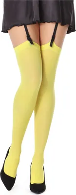 Produktbild von Bellivalini Damen Strapsstrümpfe Mikrofaser 60 DEN BLVFI1007 (Gelb, XS-S)