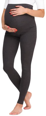 Produktbild von Be Mammy Damen Lange Umstandsleggings BE20-257 (Dunkelmelange, XL)