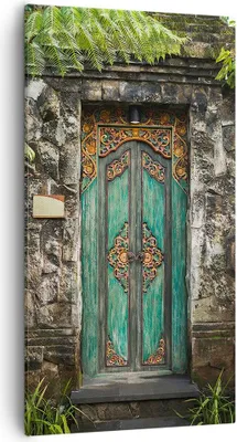 Produktbild von Bild auf Leinwand - Leinwandbild - Einteilig - Tor Tür Grün - 55x100cm - Wand Bild - Wanddeko - Wandbilder - Leinwanddruck - Bilder - Wanddekoration - Leinwand bilder - Wandbild - PA55x100-5078