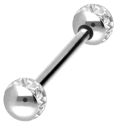 Produktbild von Zungenpiercing, Intim-Piercing Titan Barbell EPOXY-RING-KUGELN