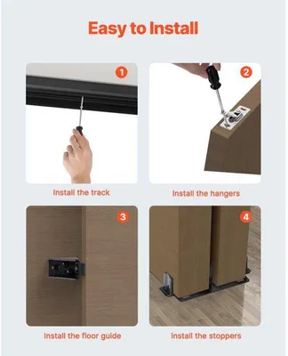 Obrázok produktu pre Kovanie pre posuvné dvere s dvojitými koľajnicami 1219 mm - Súprava koľajníc pre posuvné dvere - Systém posuvných dverí pre optimalizáciu priestoru