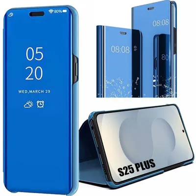 Image de Coque pour Samsung Galaxy S25 Plus, Clear View Protection Antichoc - Bleu