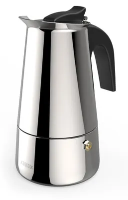Zdjęcie produktu dla Xavax Barista, Kawiarka moka, 0,2 l, Czarny, Stal nierdzewna, Stal nierdzewna, 4 kub., Poliamidowy
