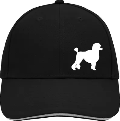 Produktbild von Huuraa Cappy Mütze Pudel Silhouette Black/Light Grey Baumwolle 6-Panel Kappe Geschenkidee
