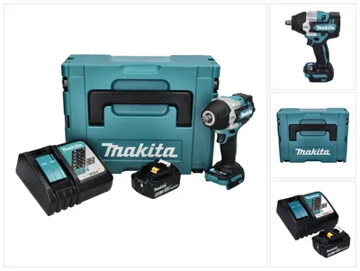 Immagine prodotto di Avvitatore a impulsi a batteria Makita DTW 700 RG1J 18 V 700 Nm 1/2" XPT Brushless + 1x batteria ricaricabile 6,0 Ah + caricabatterie + Makpac