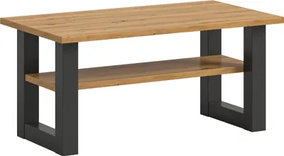 Produktbild von Couchtisch >Seattle< in Grau / Artisan Eiche - 90x42x50cm (BxHxT)