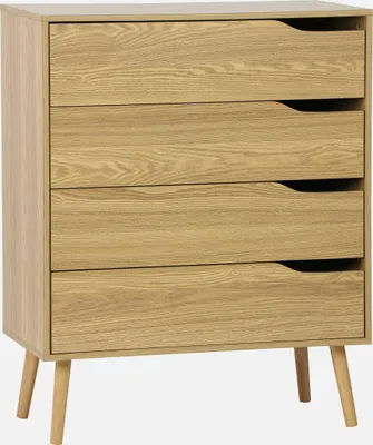 Immagine prodotto di Cassettiera effetto legno, 4 cassetti, Effetto frassino