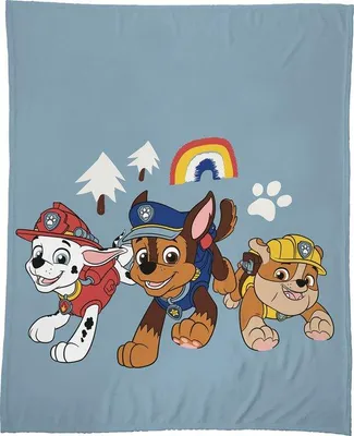 Produktbild von Unyqoos® PAW Patrol Fleeceplaid – Kuscheldecke mit Marshall, Chase & Rubble, 125 x 150 cm, 100% Polyester, weich, waschbar 30°C