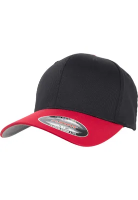 Produktbild von FLEXFIT 6277T | Flexfit Wooly Combed 2-Tone Cap, wetterbeständiges Material - Farbe: Black/Red - Größe: S/M