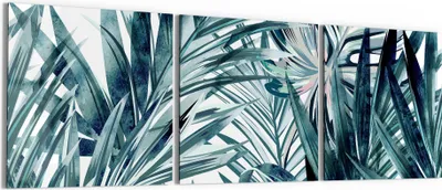 Produktbild von DEQORI Glasbild Echtglas 3x50x50 cm 'Palmenflüstern' Wandbilder XXL groß