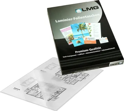 Produktbild von LMG LMGA4-100 Laminierfolien glänzend 216x303-A4 100mic 100S