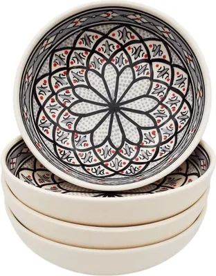 Zdjęcie produktu dla Zestaw 4 szarych talerzy do zupy Jatte Bakir - D 20 cm