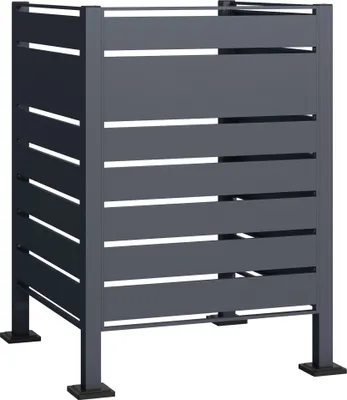 Obrázek produktu pro Ocelová ohrádka na popelnice Wiltec v antracitové barvě, kryt na popelnici 60-240 l, box na popelnice, ohrádka na soukromí