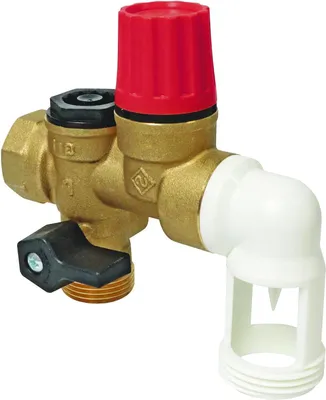 Productafbeelding van Veiligheidsgroep Gebogen - CV Onderdeel - Waterbehandeling - Voor Agressief Water - 21 x 17 x 4 cm - Grijs