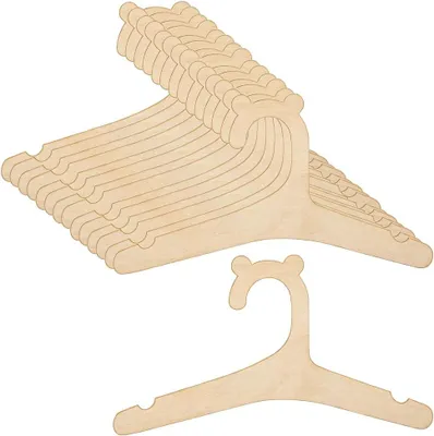 Produktbild von Holz-Kleiderbügel für Babykleidung – Set mit 15 Stück – Rutschfestes Design für Kleidung