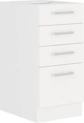 Produktbild von Unterschrank mit 4 Schubladen, Weiß Nachbildung, 40 x 52 x 82 cm, Küche