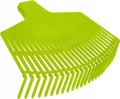 Image de KADAX Râteau à feuilles de jardin, sans manche, plastique, vert