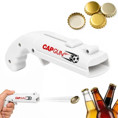 Flesopener Pistool met Magneet – Bieropener & Capsulewerper, Weiß