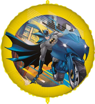 Obrázok produktu pre Okrúhly fóliový balónik Batman so závažím, 46 cm