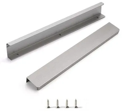 Image de Lot de 2 poignées modernes antidérapantes, nickel brossé