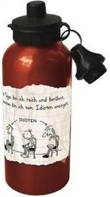 Immagine prodotto di Greg Trinkflasche 'Von Idioten umzingelt' rot
