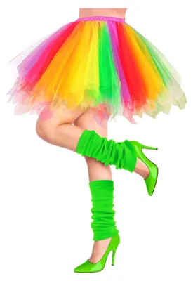 Produktbild von Regenbogen Tutu Rock Deluxe – Voluminöser Rainbow Tüllrock mit Gummibund & LED Tasche – One Size Damen – Festival Fasching Karneval Pride Kostümzubehör