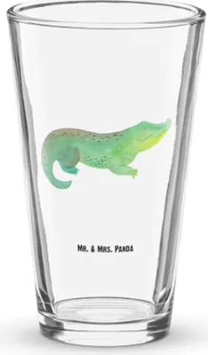 Produktbild von Mr. & Mrs. Panda Tumbler Krokodil - Transparent - Geschenk, Bierglas, Pintglas, Wasserglas, Cocktailglas, Beste Freundin, Lieblingsmensch, Glas, Meer, Krokodile