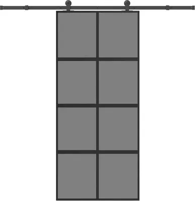 Obrázek produktu pro Posuvné dveře s kováním 90x205 cm tvrzeného sklo a hliník