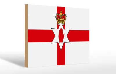 Produktbild von Holzschild Flagge Nordirland 30x20cm Flag Northern Ireland