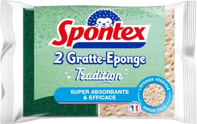 Spülschwämme mit Scheuervlies, 2 Stück, super saugfähig