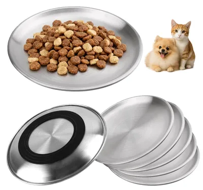 Immagine prodotto di Vaschetta per lettiera per gatti - Acciaio inossidabile con fondo antiscivolo - Set da 6