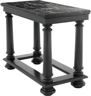 Produktbild von Casa Padrino Luxus Konsolentisch in schwarz mit schwarzer Marmorplatte 100 x 50 x H. 79 cm - Limited Edition