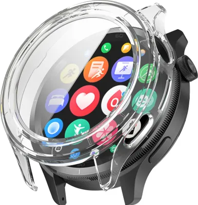 Produktbild von Strap-it Hartschalenetui mit Bildschirmschutzglas - passend für Xiaomi Watch S4 (transparent)