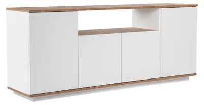 Obrázok produktu pre Skye Decor, moderný konzolový stolík, 180 x 75 x 44,5 cm, biela a borovica atlantická | 100 % melamínom potiahnutá drevotriesková doska, hrúbka 18 mm | Skandinávsky dizajn pre štýlové interiéry.