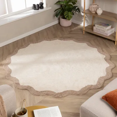 Zdjęcie produktu dla Volero - Okrągły Dywan Pralny – Hazy Beż/Krem - Ø 140cm