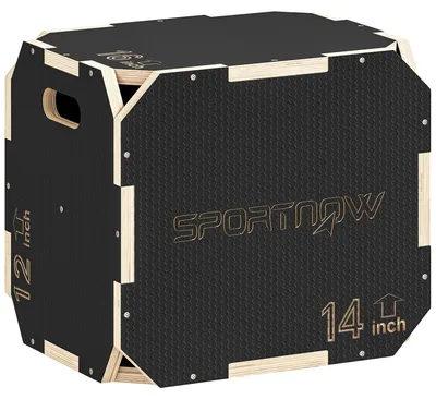 Imagen del producto de Caja pliométrica, altura ajustable, superficie antideslizante, color