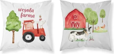 Produktbild von Baby Kissenbezug 40x40 Traktor Happy Farm BAUMWOLLE