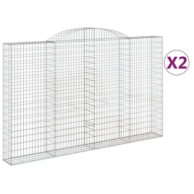 Produktbild von Gabionen mit Hochbogen 2 Stk. 300x30x180/200cm Verzinktes Eisen